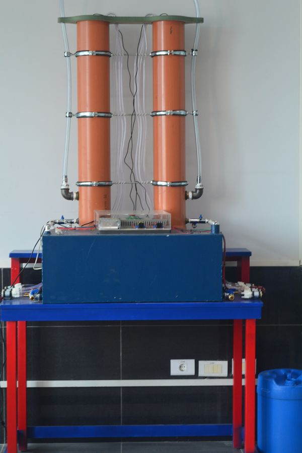 Coupled two-tank rig, control panel